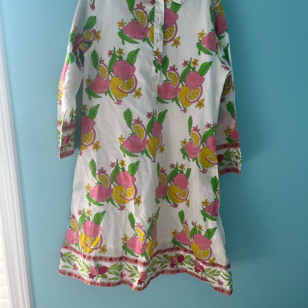 Floral Print Dress with Pink and Yellow Accents